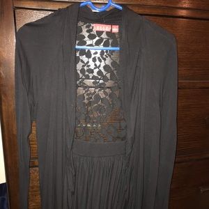 Lace back dress cardigan